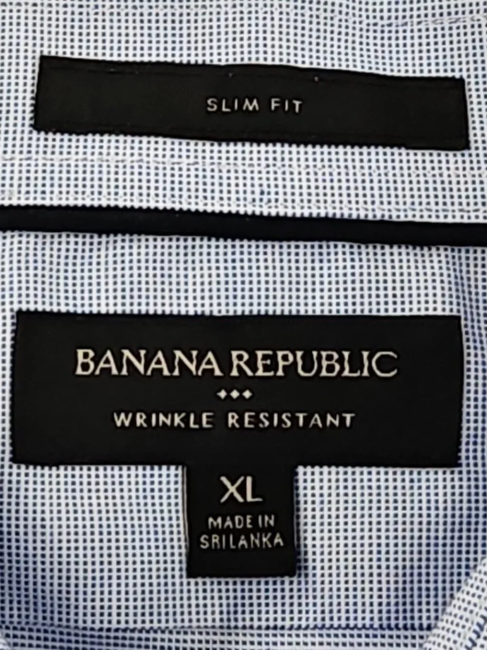 Banana Republic‎ Shirt Men's XL Blue Slim Fit Long Sleeve Wrinkle Resistant EUC